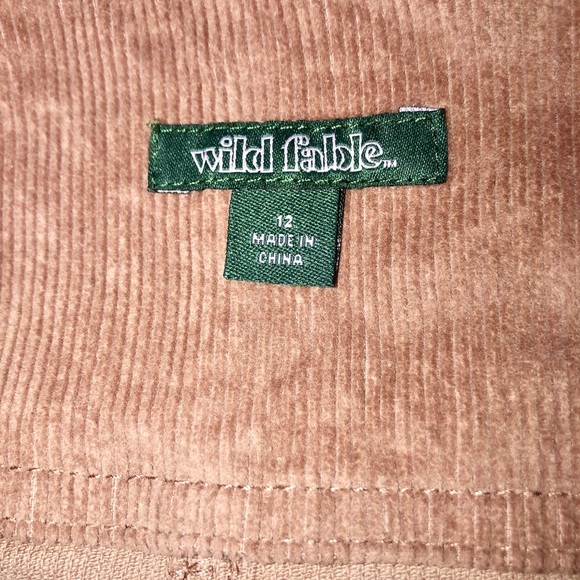 Wild Fable Dusty Rose zip front corduroy mini skirt size 12 - Picture 2 of 3
